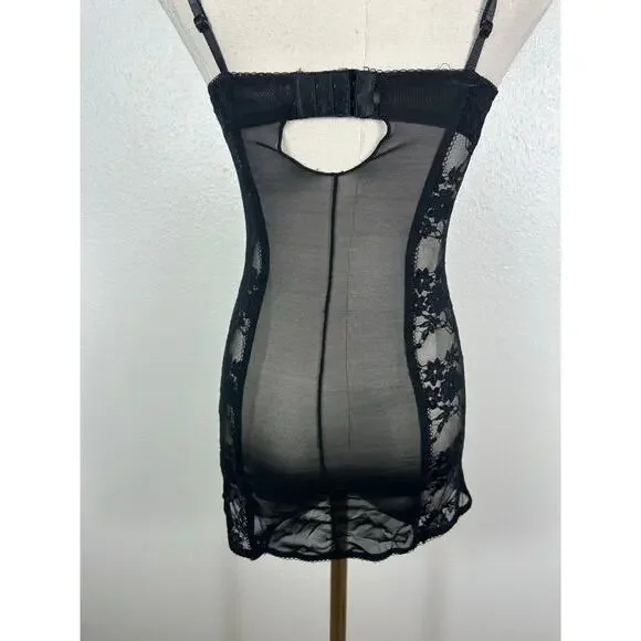 Rampage Vintage Y2K Bustier Slip Lingerie Lace Top Black Sz Small - Picture 6 of 6